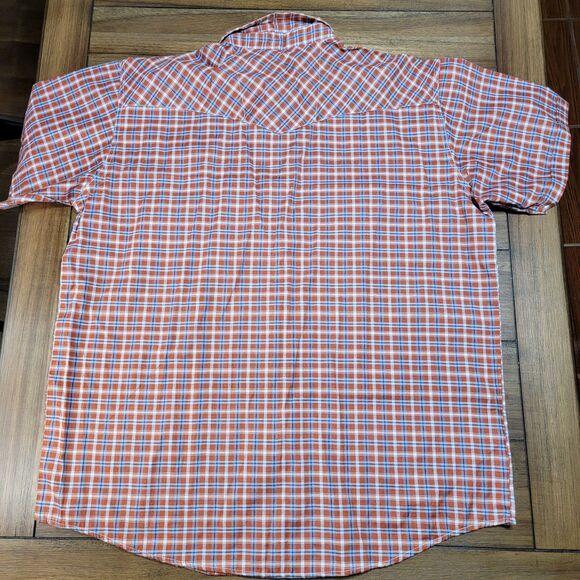 Casual Country Full Pearl Snap SS Western Shirt Brown Plaid - Size 2X - Picture 3 of 4